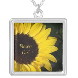 Perky Sunflower Flower Girl Personalized Necklace