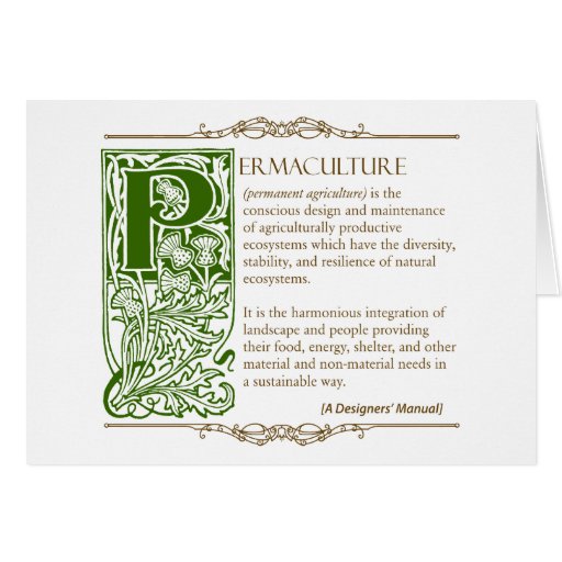Permaculture - A Definition (1) Green & Brown Greeting Card
