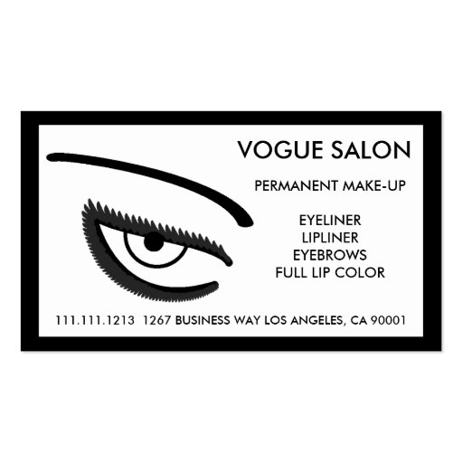 PERMANENT MAKE-UP BEAUTIFUL EYES BUSINESS CARD TEMPLATES (front side)