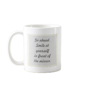 Permission to smile at yourself mugs mug
