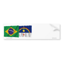 Pernambuco & Brazil Waving Flags bumper stickers by Vexillophile Pernambuco & Brazil Waving Flags bumper stickers