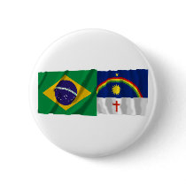 Pernambuco & Brazil Waving Flags buttons