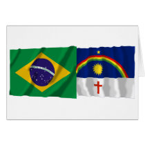 Pernambuco & Brazil Waving Flags cards