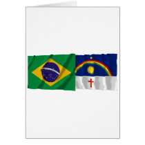 Pernambuco & Brazil Waving Flags cards
