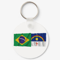 Pernambuco & Brazil Waving Flags keychains