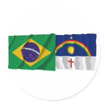 Pernambuco & Brazil Waving Flags stickers