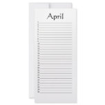 Perpetual Calendar April Personalized Rack Card