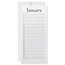 Perpetual Calendar January Psalm 29:3 Personalized Rack Card