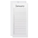 Perpetual Calendar January Rack Card Template