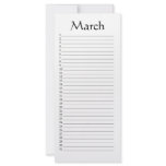 Perpetual Calendar March Rack Card Template