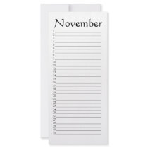 Perpetual Calendar November Job 37:22 Customized Rack Card