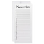 Perpetual Calendar November Personalized Rack Card