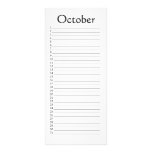 Perpetual Calendar October Custom Rack Card