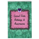 Perpetual Dutch Birthday Calendar - Damask Elegant
