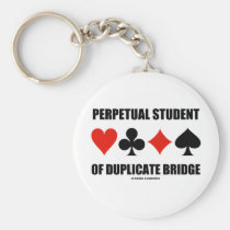 Perpetual Student Of Duplicate Bridge (Card Suits) Key Chains