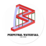 Perpetual Waterfall (Optical Illusion) Round Stickers