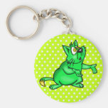 Perplexed Cartoon Cat Key Chain