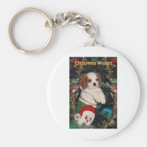 Perrito arrogante en el almacenamiento del navidad llavero personalizado