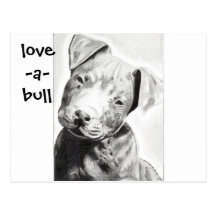 perrito de Pitbull del Amor-uno-toro de Jacob Grim Tarjetas Postales