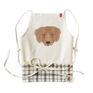 Perrito del golden retriever del ejemplo delantal zazzle HEART