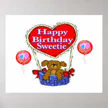 Perrito del Sweetie del feliz cumpleaños Posters