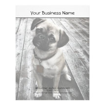 Perrito precioso del barro amasado en blanco y neg membrete personalizado