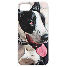Perro blanco y negro hermoso iPhone 5 Case-Mate cárcasas