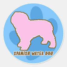 Perro de agua español de moda pegatina redonda