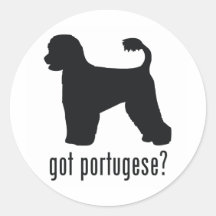 Perro de agua portugués pegatinas redondas