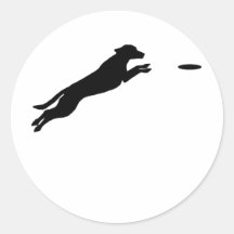 Perro del disco etiquetas redondas