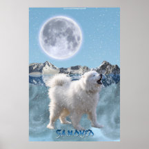 Perro del samoyedo del grito en poster del arte de