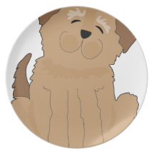 Perro divertido plato