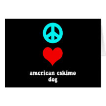 perro esquimal americano del amor de la paz tarjetón