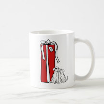 Perro festivo del copo de nieve del navidad taza de café