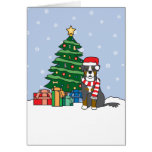 Perro y árbol de navidad de la montaña de Bernese Felicitación