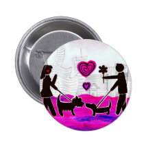 perros de la tarjeta del día de San Valentín Pin