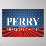 Perry 2012 campaign rally sign print