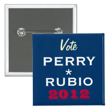 PERRY / RUBIO 2012 Campaign Button (Square)