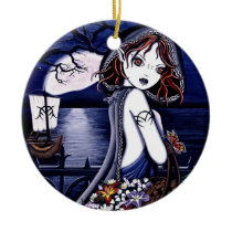 persephone, river, styx, fairy, boat, moon, fantasy, faery, faerie, art, underground, myka, jelina, mika, faeries, nymphs, sprites, Ornament with custom graphic design