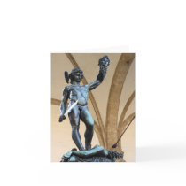 perseus with the head of medusa greeting card