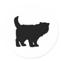 Persian cat round stickers