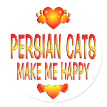 Persian Cat Round Stickers