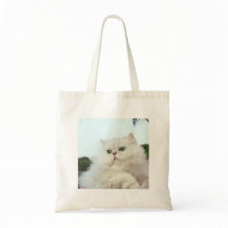 Persian Cat with Jade Eyes Tote Bags