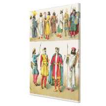 Persian Dress, from 'Trachten der Voelker', 1864 Stretched Canvas Print