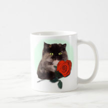Persian Kitty with Rose Coffee Mug