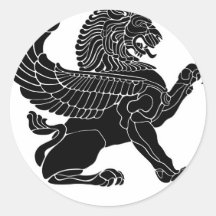 persian lion round stickers