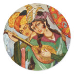 Persian Miniature Nymph with setar in detail Round Sticker