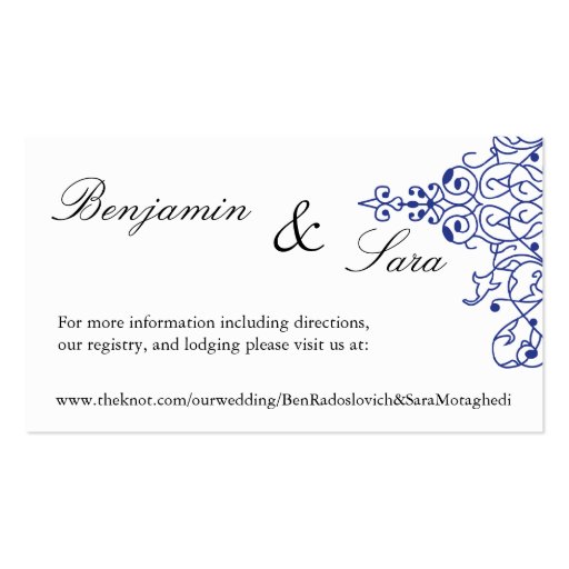 Persian Scroll Wedding Website Card Business Cards