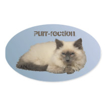 Persian Siamese Cat Oval Sticker