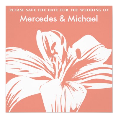 Persimmon Lily Bloom Save the Date Invitation